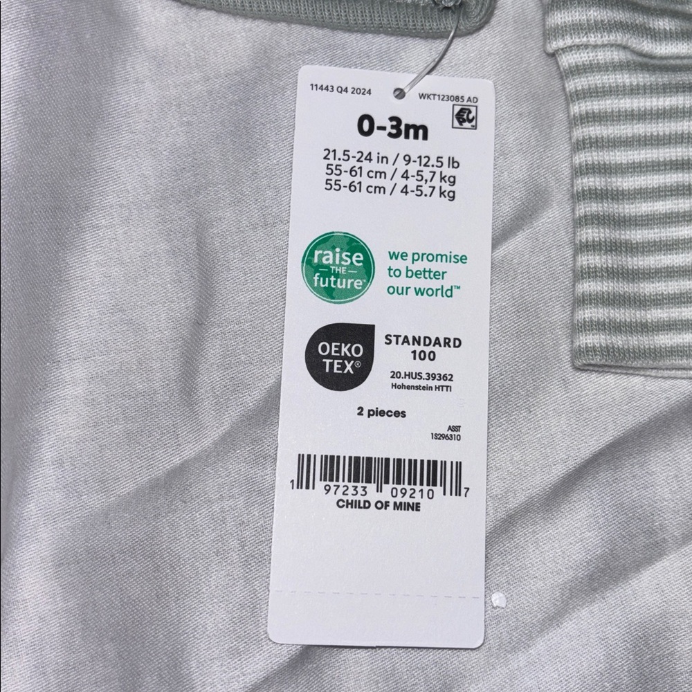 Carter's Long Sleeve Easter Tee - Sage Green - Picture 4 of 4